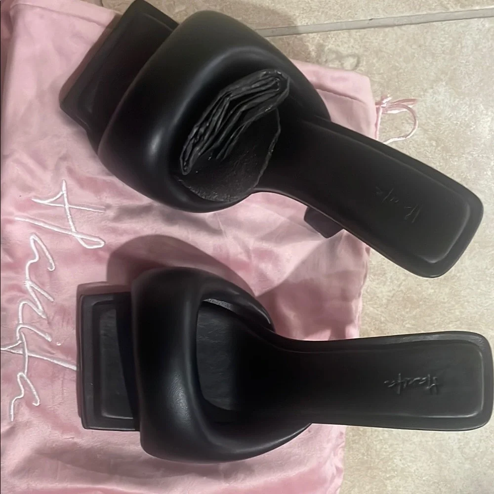 Zoe Black Leather Mules - Picture 3 of 5